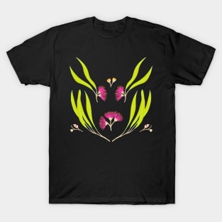 Bright eucalyptus blossoms and gum leaves T-Shirt